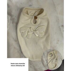 Cream Sleeveless Vest for Micro Chihuahua